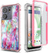 for BLU View 5 Case with Tempered Glass Screen Protector, Full-Body Protective Shockproof Rugged Bumper Cover Phone Case for BLU View 5 B160V (Mar...