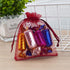 100pcs Red Organza Gift Pouches - 2x3 Inch Sheer Drawstring Bags for Jewelry, Wedding, Party & Christmas Favor Gifts...