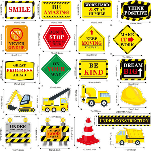 Construction Bulletin Board Set with Bulletin Board Border Under Construction Positive Saying Accent Classroom Decor for Teacher Positive Affirmat...