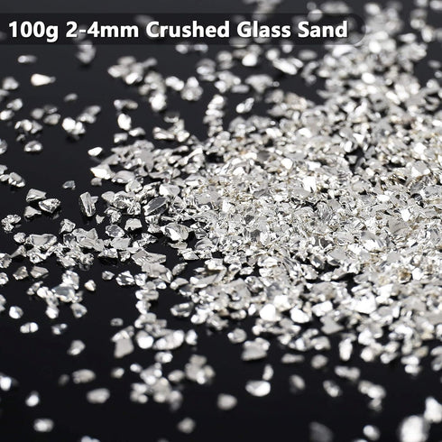 Irregular Crushed Glass Chips Sprinkles, 100g Metallic Chunky Glitter Stones for Nail Art, Resin Mold Filler, DIY Crafts, Vase Filler, Jewelry Mak...
