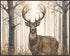 Posterizer 1 pcs- A deer standing in a foggy jungle-Art for Animal Lovers-Landscape & Nature Art- Gift for Men Women Teens-decor for Bedroom, Offi...