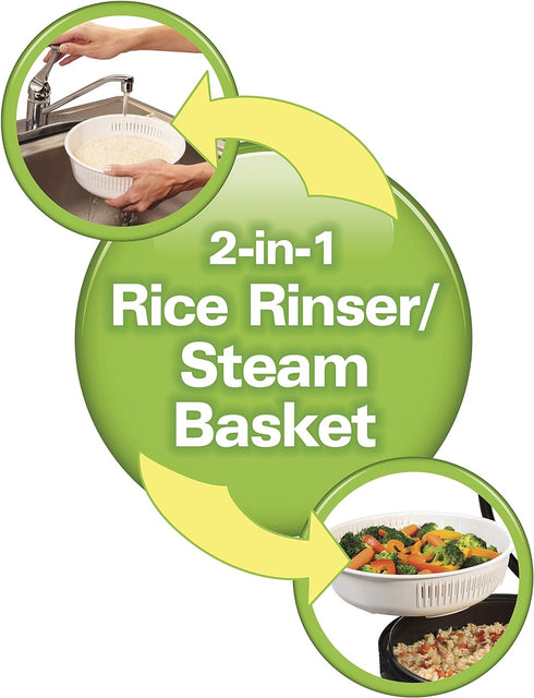 Hamilton Beach Digital Programmable Rice Cooker & Food Steamer, 14 Cups Cooked (7 Uncooked) With Steam & Rinse Basket, Stainless Steel (37548)...