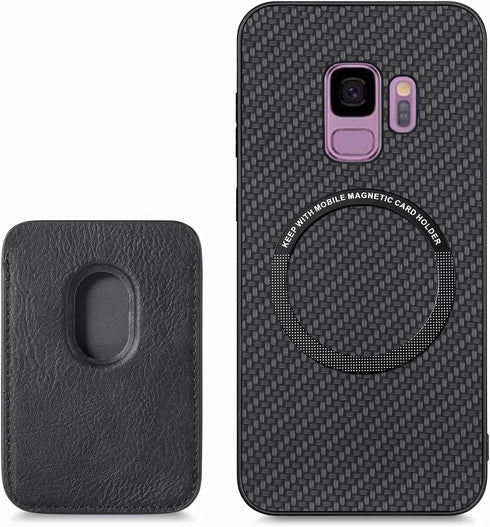 Asuwish Phone Case for Samsung Galaxy S9 Wallet Cover with Tempered Glass Screen Protector Slim and Credit Card Holder Cell Accessories S 9 Edge 9...