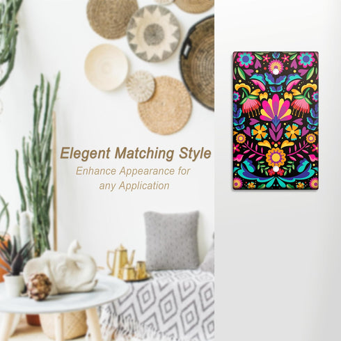 Mexico Light Switch Cover Decorative One Gang Blank Wall Plate Cover Talavera Light Switch Plate Mexican Wall Decor Decorative Wall Plates for Hom...