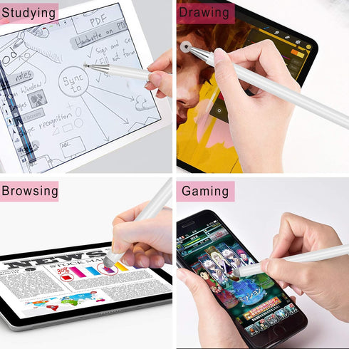 Stylus Pens for iPad, Touch Screens Stylus Pencils High Sensitivity Disc & Fiber Tip Universal Stylus with Magnetic Cap Compatible with iPad, iPho...