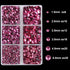 4000Pcs Mixed Size Hot Fix Round Crystals Gems Glass Stones Hotfix Flat Back Rhinestones (Fuchsia)...