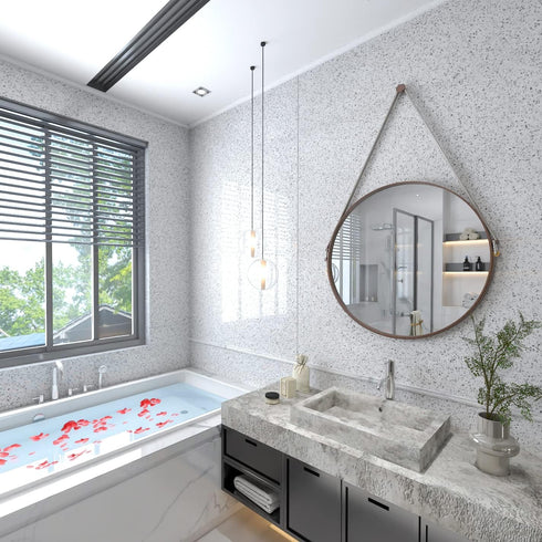 Glossy Marble Paper for Countertop Marble Peel and Stick Wallpaper Granite Wallpaper White Marble Sticker Waterproof Marble Self Adhesive Wallpape...