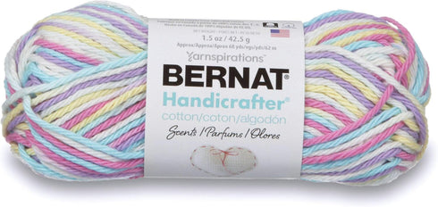 Bernat Handicrafter Cotton Scents Yarn, 1.5 oz, Gauge 4 Medium Worsted, Fleur De Lavane......