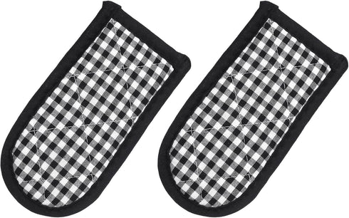 uxcell 2Pcs Pan Handle Sleeve, Pot Handle Covers Heat Resistant Iron Skillet Handle Covers for Kitchen Baking Cooking Supplies, Black White 3.1 in...