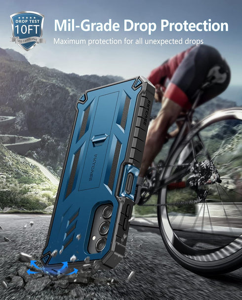 FNTCASE for Samsung Galaxy A14-5G Case: Dual-Layer Protective Textured Shockproof Rugged TPU Cover with Kickstand | Military Grade Drop Protection...