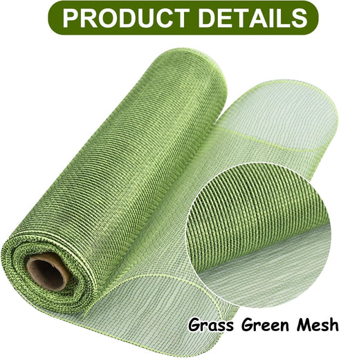 TONIFUL 2 Rolls 10 Inch Sage Green Decorative Mesh Ribbbon Rolls, Fabric Mesh for Mesh Wreath Supplies, Front Door Wreath Crafts Tree Decor Christ...