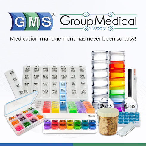 GMS 60 Unit Syringe Case - Holds New, Prefilled & Used Syringes with Needles - Small & Discreet - Ideal for Travel - Sharps Container - 2 Pack - B...
