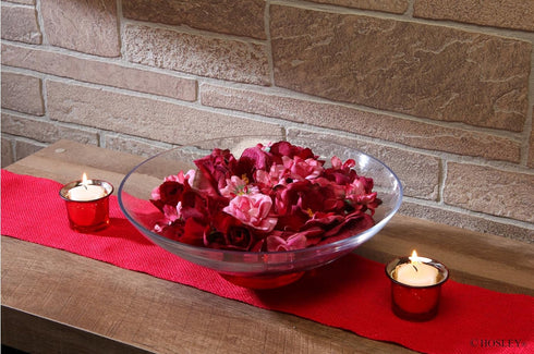 Hosley Set of 6 Metallic Antique Finish Red Glass Candle Tealight Holder. Ideal Gift for Wedding Bridal Party Reiki LED Votive Tea Light Gardens O...