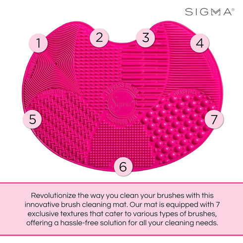 Sigma Beauty Makeup Brush Cleaner Mat – Sigma Spa Express Silicone Makeup Brush Cleaning Mat with Suction Cups for Cleaning Makeup Brushes, Compac...