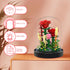 Flower Bouquet Building Set, 549PCS Red Rose Mini Flowers Building Blocks, Decorated Flower with Dust Cover and Lights, Mini Gift Kits for Adults,...