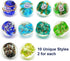 Artsy Crafts 60 Pcs Assorted Glow in The Dark Firefly Beads 12mm European Lampwork Luminous Glass Beads for Jewelry Making Charm Bracelet Necklace...
