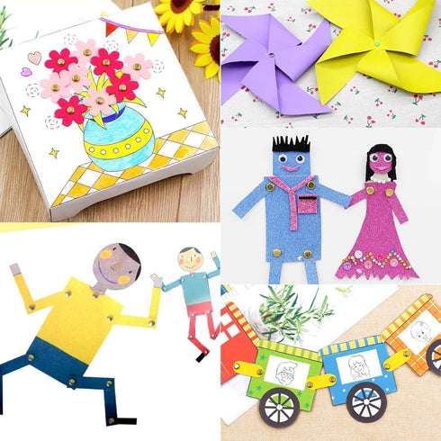 EuTengHao 700Pcs Brass Fasteners Scrapbooking Brads Round Head Brass Plated Fasteners for Craft Art Crafting School Decorative Scrapbooking DIY Su...