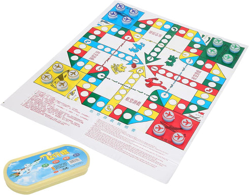 Flight Chess, Portable Board Game Aeroplane Chess Flying Chess Flight Game Set with Oval Box Chess and Leisure Sports Supplies Chinese Flying Ches...