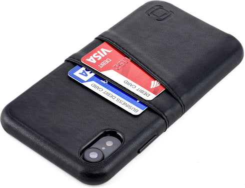 Dockem Wallet Case for iPhone XR: Built-in Metal Plate for Magnetic Mounting & 2 Credit Card Holders (6.1" Exec M2, Synthetic Leather, Black)...