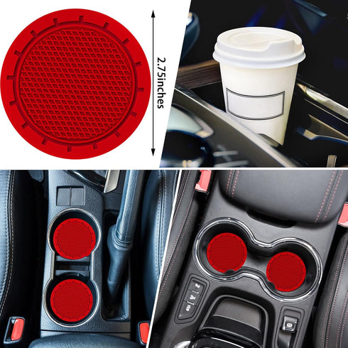 Bling Car Accessories Set Leather Diamond Steering Wheel Cover Bling Seat Belt Shoulder Pad Armrest Pad Crystal Car Decor Bling Car Cup Holders Tr...