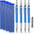 Hiboom 4 Pcs Welders Pencil with 48 Pcs Silver Round Refills, Mechanical Pencils Metal Marker with Built-in Sharpener for Pipe Fitter Welder Steel...