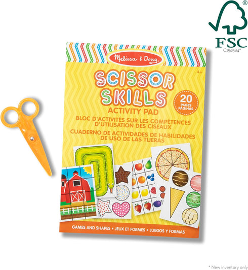 Melissa & Doug Scissor Skills Activity Book With Pair of Child-Safe Scissors (20 Pages) - FSC Certified...