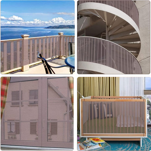 Child Safety Net, Durable Banister Guard for Baby Safety Stairs Railing Balcony Cribs, Banister Stair Mesh Baby Proofing, Easy to Install Stair Ne...