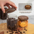 1 PC Small Glass Storage Jars with Airtight Lids, 10 fl oz (300ml) coffee container with Wooden Lid, Glass Pantry Canister for Beans, Rice, Sugar ...