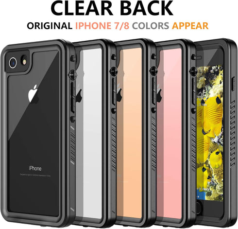 for iPhone SE 2022/SE 2020/iPhone 7/8 Waterproof Shockproof Case with Built-in Screen Protector, Full Body Heavy Duty Protective Phone Case for iP...