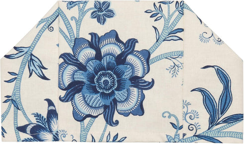 Fabric Tissue Box Cover, Tissue Holder Slipcover, Slips Over Square Cube Cardboard Facial Tissue Boxes -Decorative Cotton Blue Floral Fabric, Made...