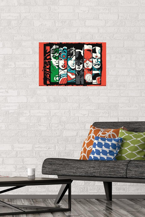 Trends International DC Comics Justice League - Bars Wall Poster, 22.4L x 14.7W, Premium Unframed Version...