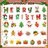 72 Pcs Merry Christmas Bulletin Board Set Winter Decoration Set Christmas Tree Candy Wreath DIY Cardstock Paper Cutout Holiday Borders Bulletin Te...