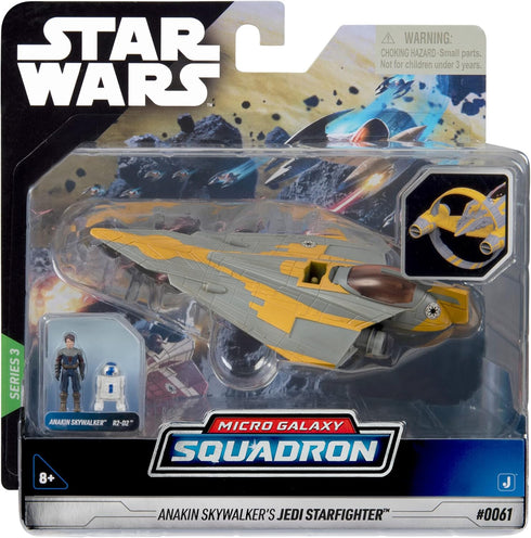 STAR WARS Micro Galaxy Squadron Anakin Skywalker's Jedi Starfighter - 5-Inch Starfighter Class Vehicle with Two 1-Inch Micro Figure Accessories...