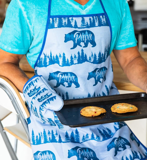 Papa Bear Funny Fathers Day Cooking Forest Graphic Novelty Kitchen Accessories Funny Graphic Kitchenwear Dad Joke Cool Animal Novelty Cookware Pap...