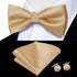 Hi-Tie Silk Pre-Tied Bowtie for Men Woven Bow Ties and Pocket Square Cufflinks Set for Wedding Party Formal...