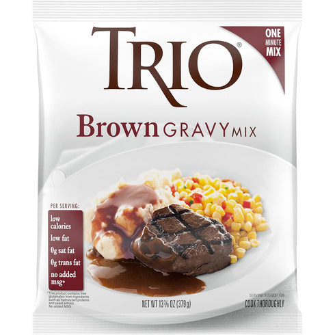 Trio Gravy Mix, Brown Gravy, Holiday Roasts, Dehydrated, Just Add Water, 13.37 oz Bag...