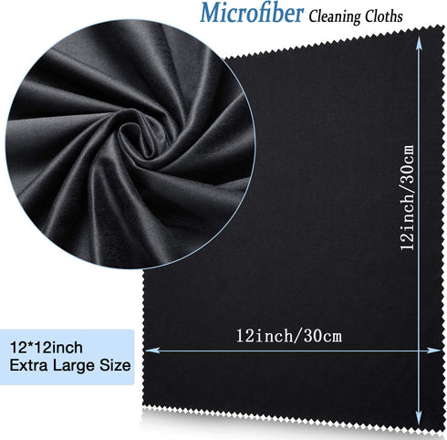 Frienda 12 Pack Large Microfiber Glass Cleaning Cloths 12 x 12 Inch Oversized Eyeglass Sunglasses Cleaning Cloths for Electronics Glasses Screens ...