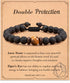 Seyaa Double Protection Natural Stone Bracelet for Men Teen Boys, Tiger Eye Black Onyx 8mm Handmade Bead Bracelet Crystal Bracelet Bring Luck...