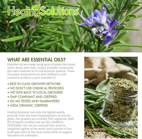 Healing Solutions 60ml Oils - Rosemary Essential Oil - 2 Fluid Ounces...