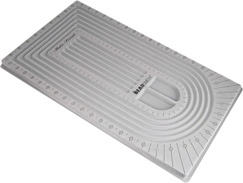 The Beadsmith Bead Board, Grey Flocked, 5 U-Shape and 6 Straight Channels, 10 x 20.5 inches, Design Boards for Creating Bracelets, Necklaces and O...