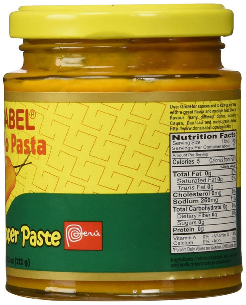 Doña Isabel Aji Amarillo Molido (Yellow Hot Pepper Paste) 7.5oz Single Bottle - Product of Peru...