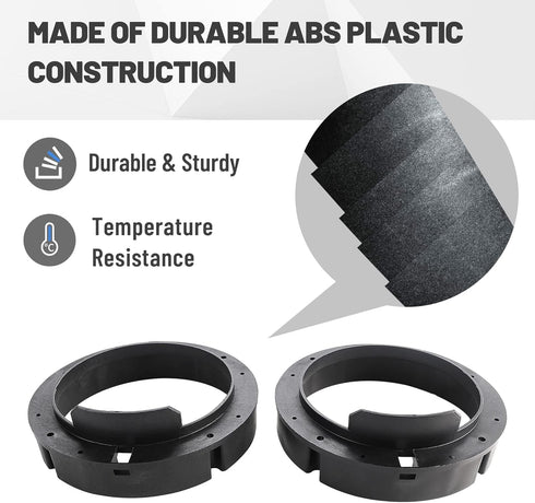 6.5 Inch Speaker Adapters Plate Spacer for VW 1999-2019, Porsche 2000-2006, Skoda 2005-2013, Seat 1999-2005 Aftermarket Front Door Speaker Adapter...