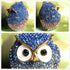 Waltz&F Diamond Light Blue Owl TrinketBox Hinged Hand-painted Figurine Collectible Ring Holder...