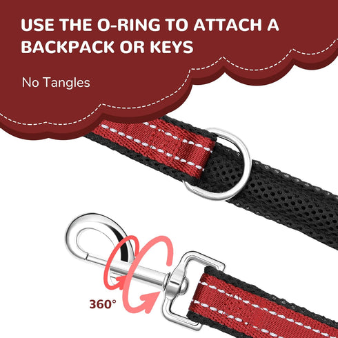 Reflective Dog Collar and Leash Set for Small Dogs, 4 FT/5 FT Dog Leash, Handle with an O-ring, Adjustable Mesh Padded Small Dog Collar with Quick...