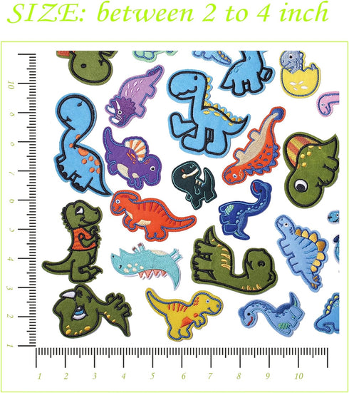Embroidered Dinosaur Patches, Cute Dinosaur Iron on/Sew on Patches Applique for Clothes, Dress, Hat, Jeans, Backpacks, DIY Accessories (Pack of 26...