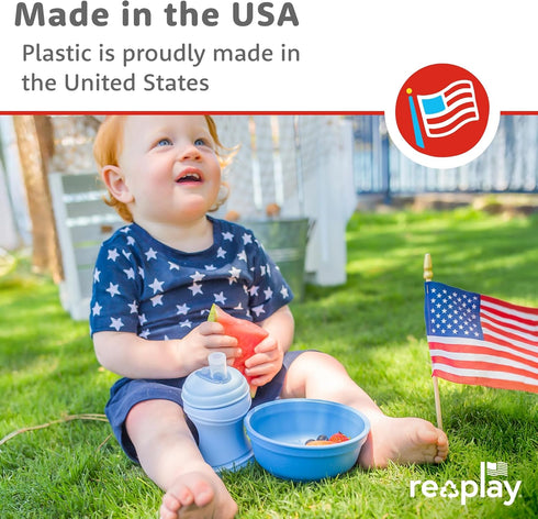 Re-Play 12 Oz. Toddler Bowls for Snack and Everyday Dining - Dishwasher and Microwave Safe - Made in USA - Set of 3-5.75" x 5.75" x 2" - Easter...