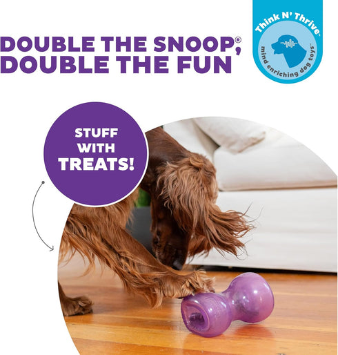 Outward Hound Double Snoop Interactive Treat Stuffer Durable Dog Toy, Dog Treat Toy, Purple...