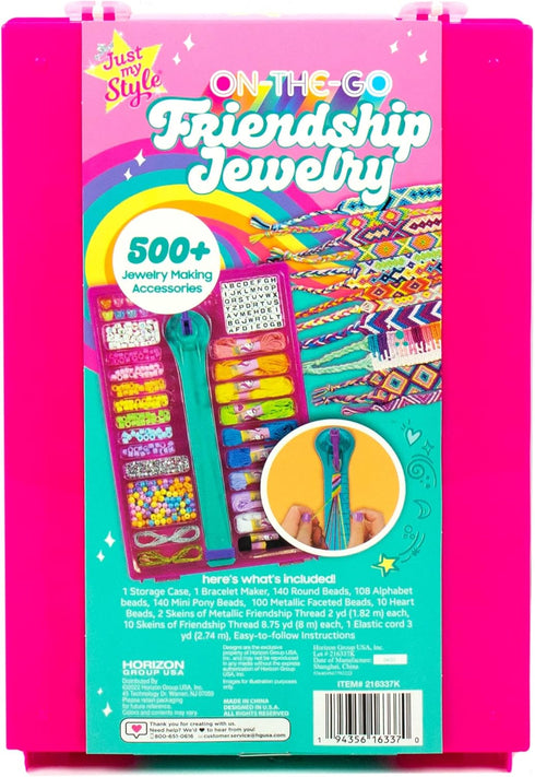 Just My Style On-The-Go Jewelry Studio, Bracelet-Making Travel Kit, Great Bead Kit for Weekend or Sleepover Activity, Fun Girl's Night, DIY Bead &...