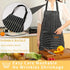 Tosewever 2 Pieces Kitchen Cooking Aprons, Cotton Polyester Blend Adjustable Bib Aprons with 2 Pockets for Women Men Chef Chef (Black/Brown Stripe...