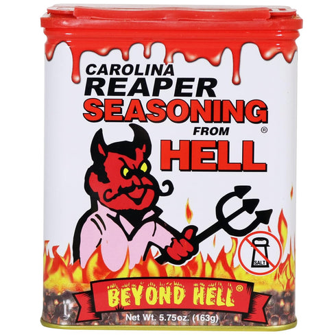 Carolina Reaper Seasoning From Hell - 5.25 oz. - SALT FREE Premium Gourmet Spicy Hot Carolina Reaper Seasoning for Buffalo Wings, Steaks, Chicken ...